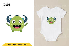 Flat Illustration Cute Monster Character Clipart Bundle - CraftNest - Digital Crafting and Art