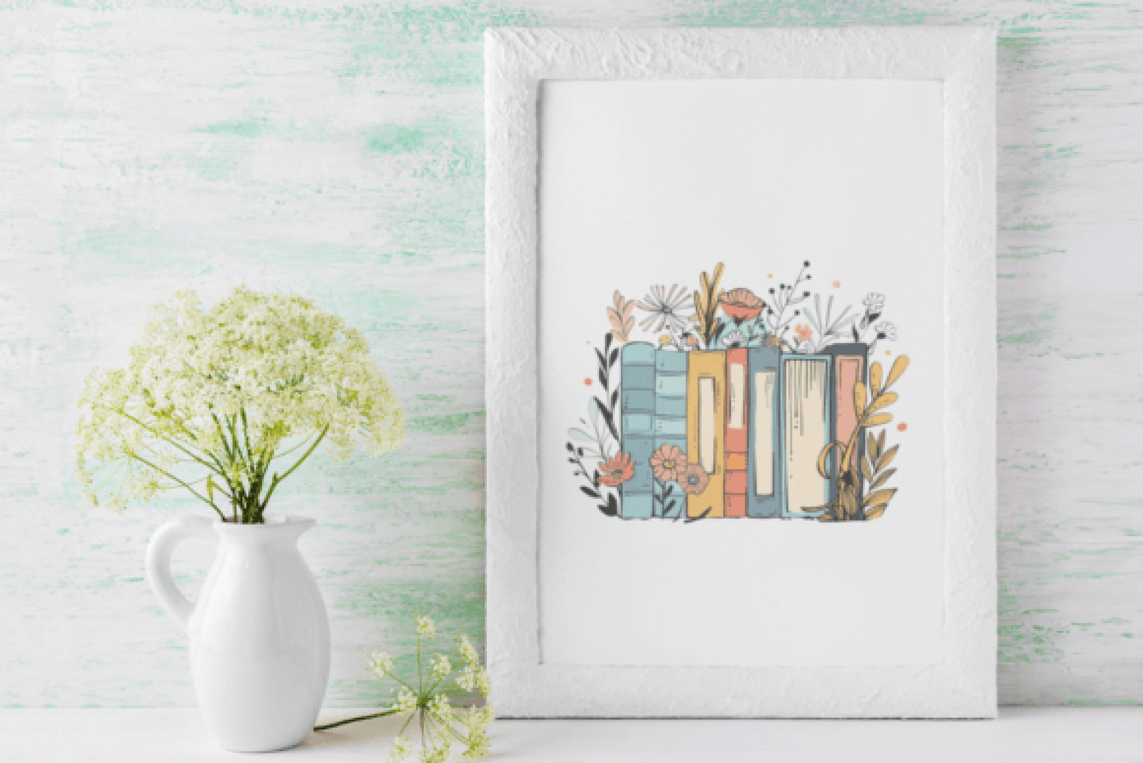 Floral Books Clipart Bundle