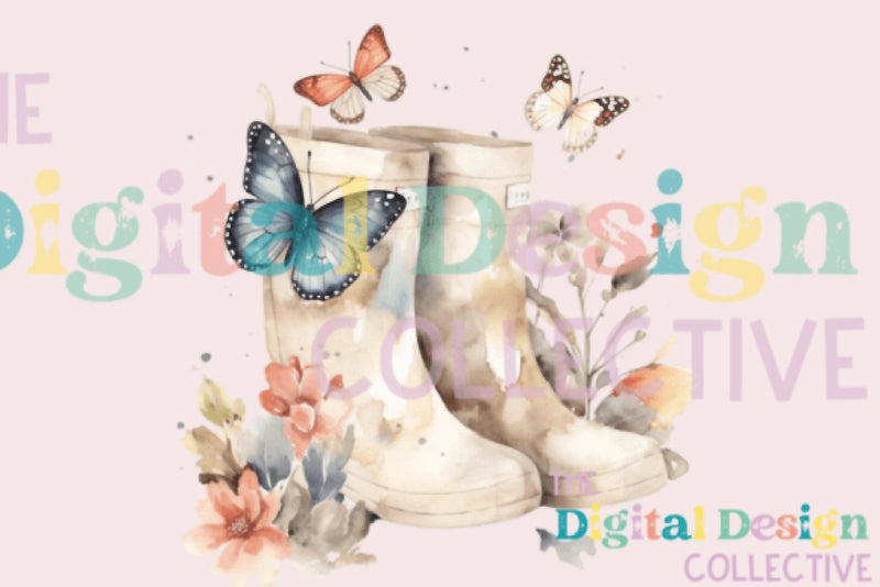Floral Garden Boots Clipart Bundle - CraftNest - Digital Crafting and Art