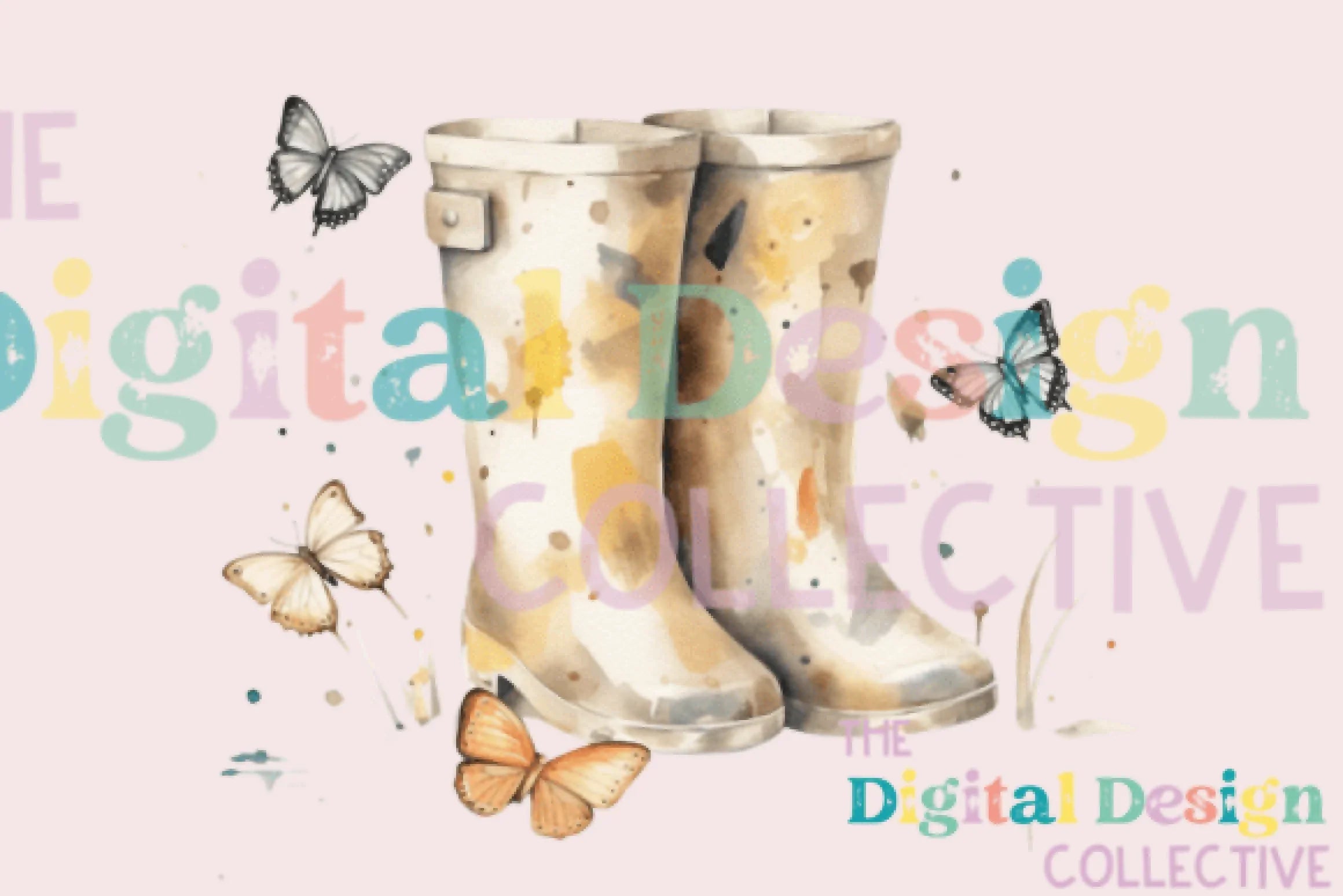 Floral Garden Boots Clipart Bundle - CraftNest - Digital Crafting and Art