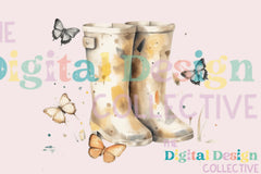 Floral Garden Boots Clipart Bundle - CraftNest - Digital Crafting and Art