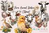 Floral Farm Animals Sticker & Clipart Bundle