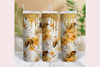 Floral Glitter Honeybee Tumbler Wrap Bundle