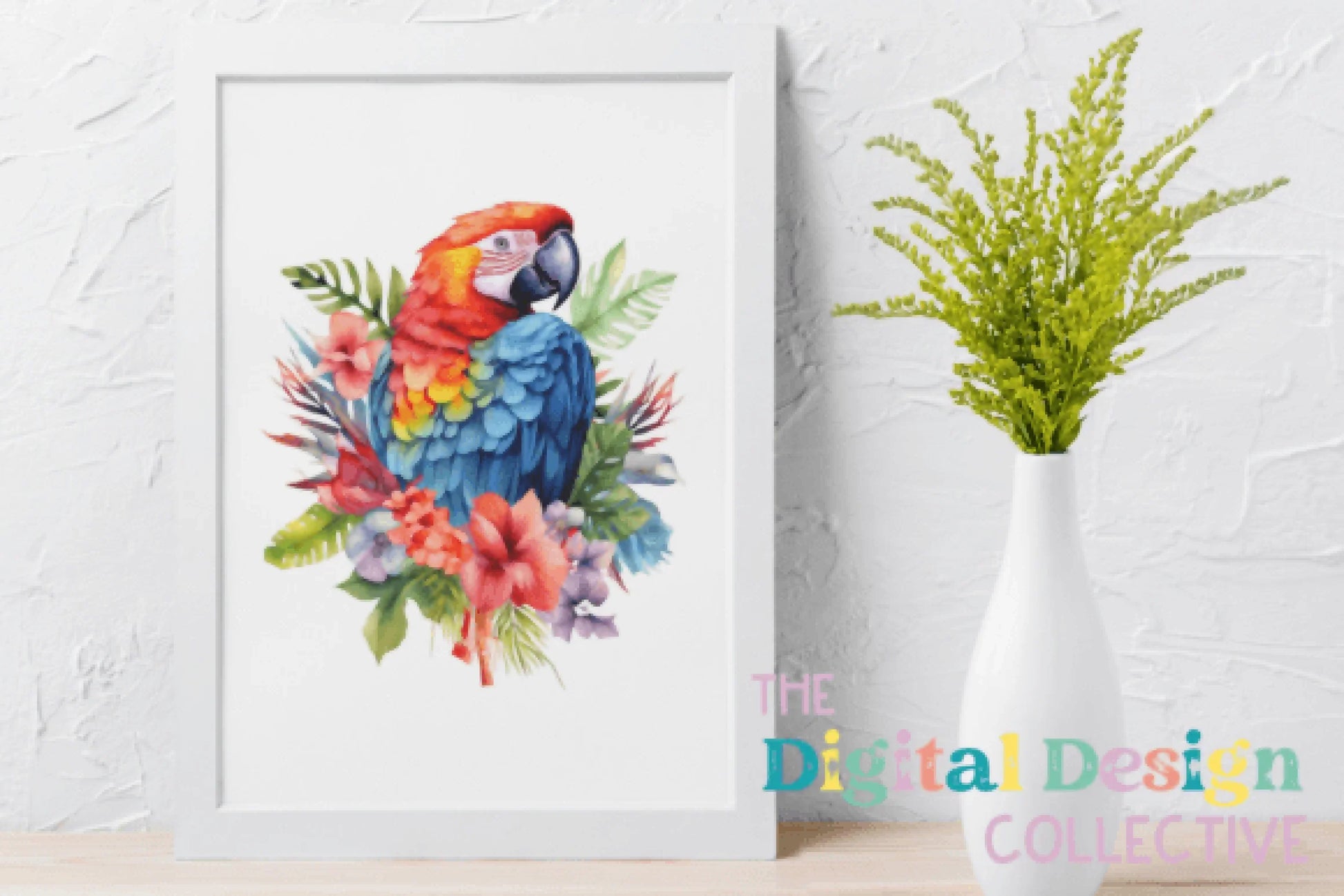 Tropical Floral Parrots Clipart Bundle - CraftNest - Digital Crafting and Art