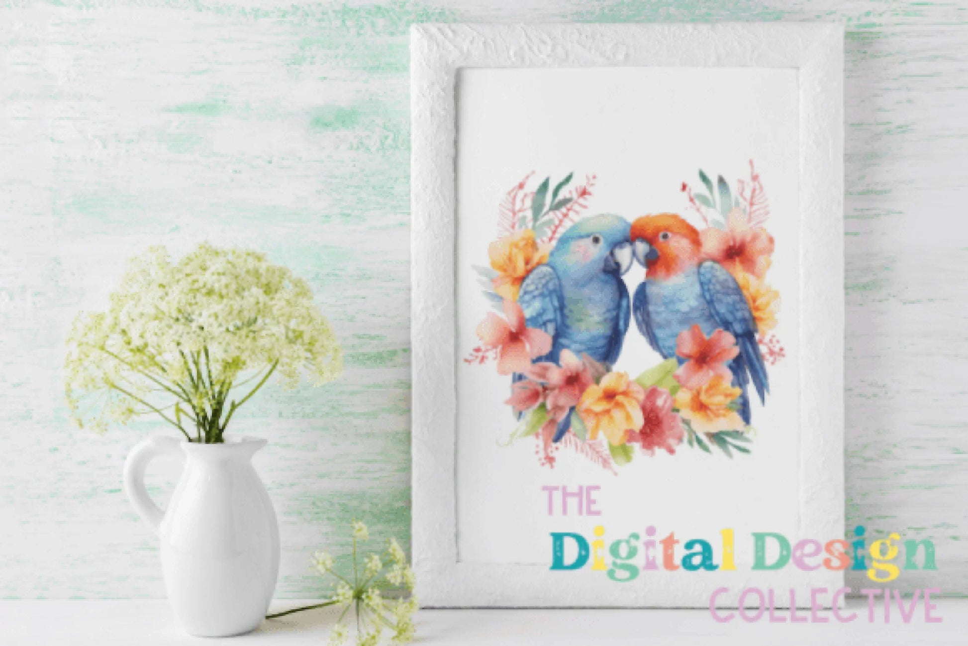 Tropical Floral Parrots Clipart Bundle - CraftNest - Digital Crafting and Art