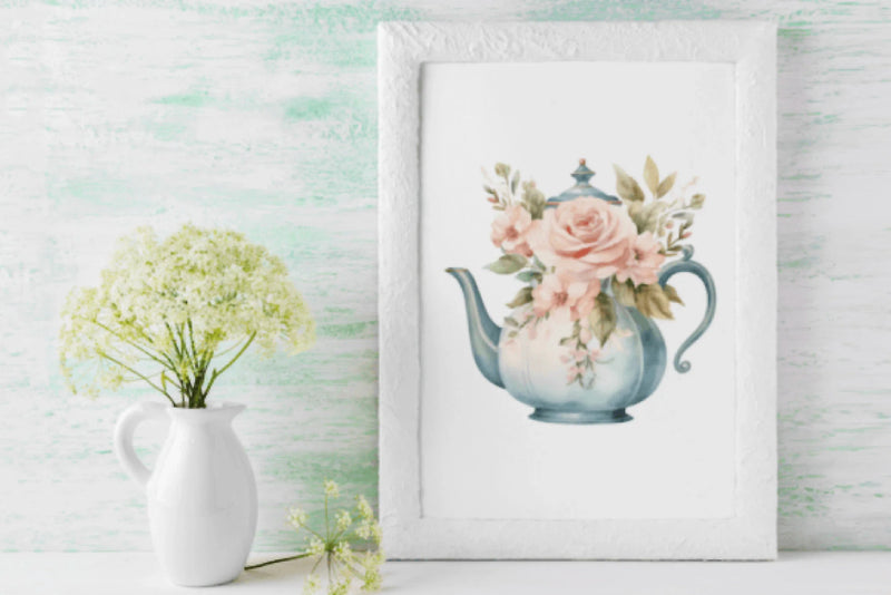 Floral Spring Teapot Clipart Bundle - CraftNest - Digital Crafting and Art