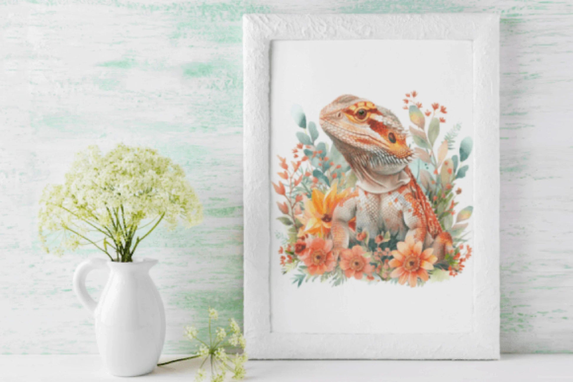 Floral Bearded Dragon Clipart Bundle - CraftNest - Digital Crafting and Art