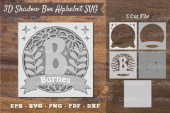Floral Alphabet Shadow Box - Letter B Clipart Bundle - CraftNest - Digital Crafting and Art