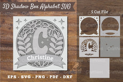 Floral Alphabet Shadow Box - Letter C Clipart Bundle - CraftNest - Digital Crafting and Art