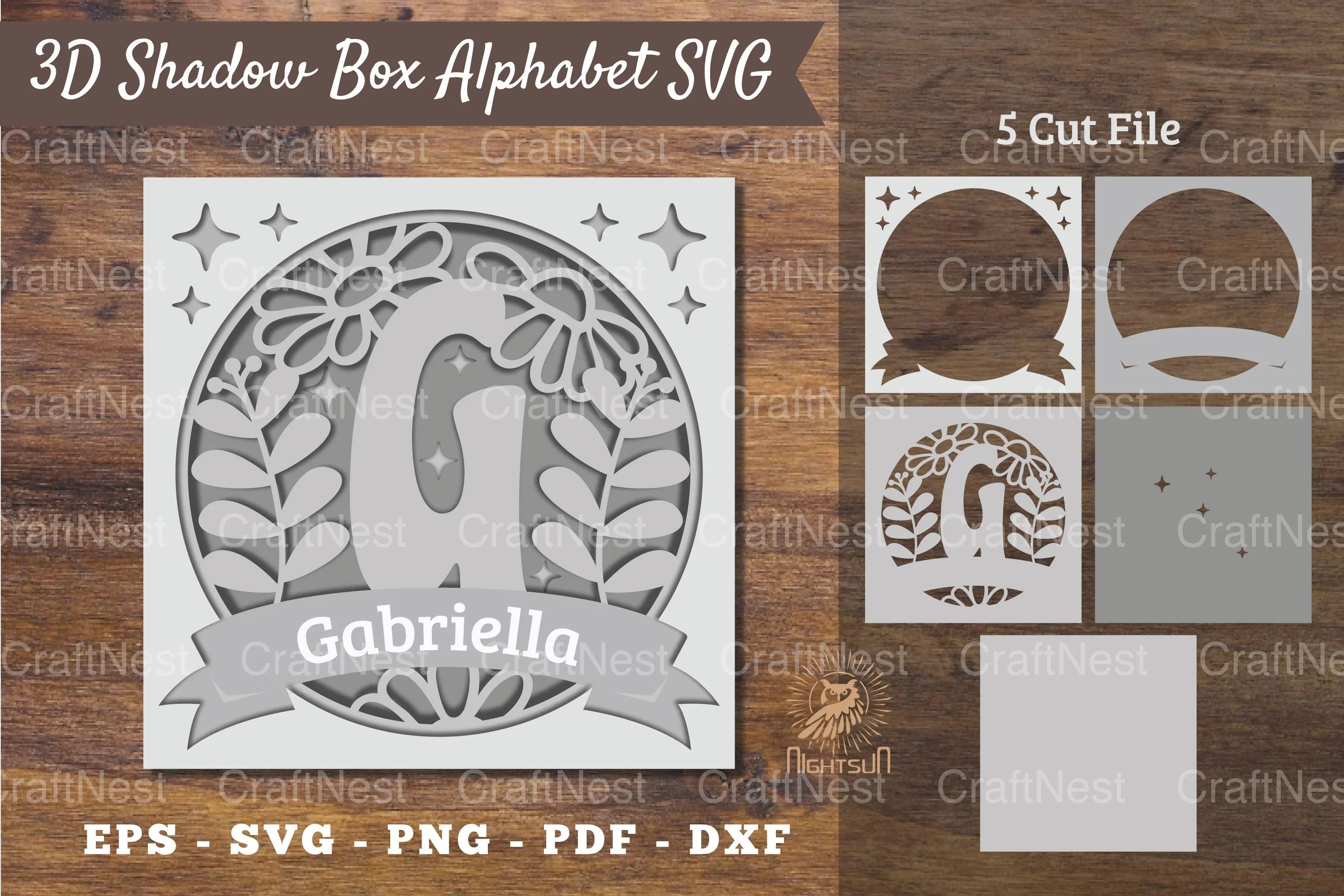 Floral Alphabet Shadow Box - Letter G Clipart Bundle - CraftNest - Digital Crafting and Art