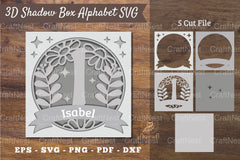 Floral Alphabet Shadow Box - Letter I Clipart Bundle - CraftNest - Digital Crafting and Art
