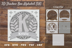 Floral Alphabet Shadow Box - Letter K Clipart Bundle - CraftNest - Digital Crafting and Art