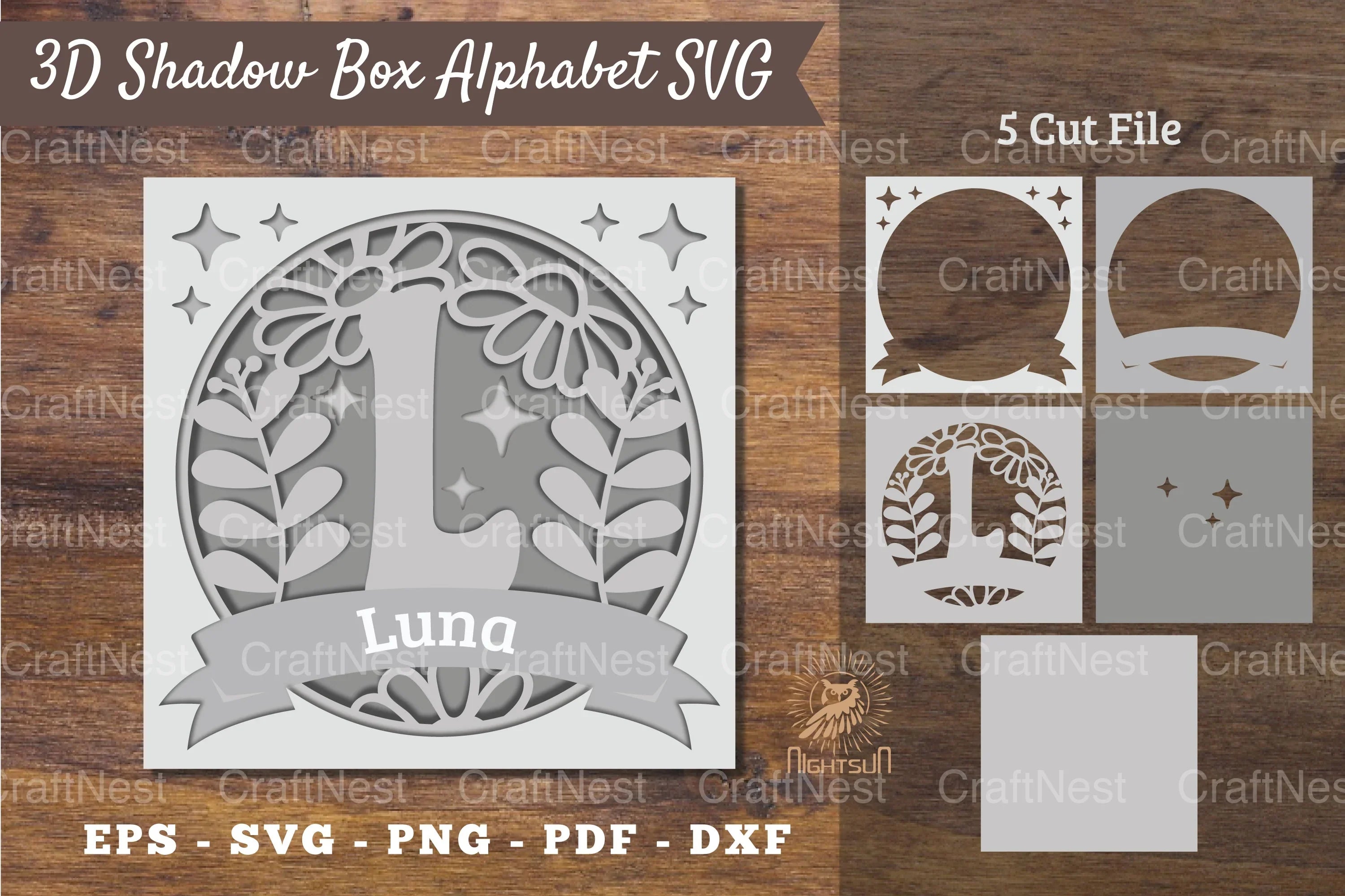 Floral Alphabet Shadow Box - Letter L Clipart Bundle - CraftNest - Digital Crafting and Art