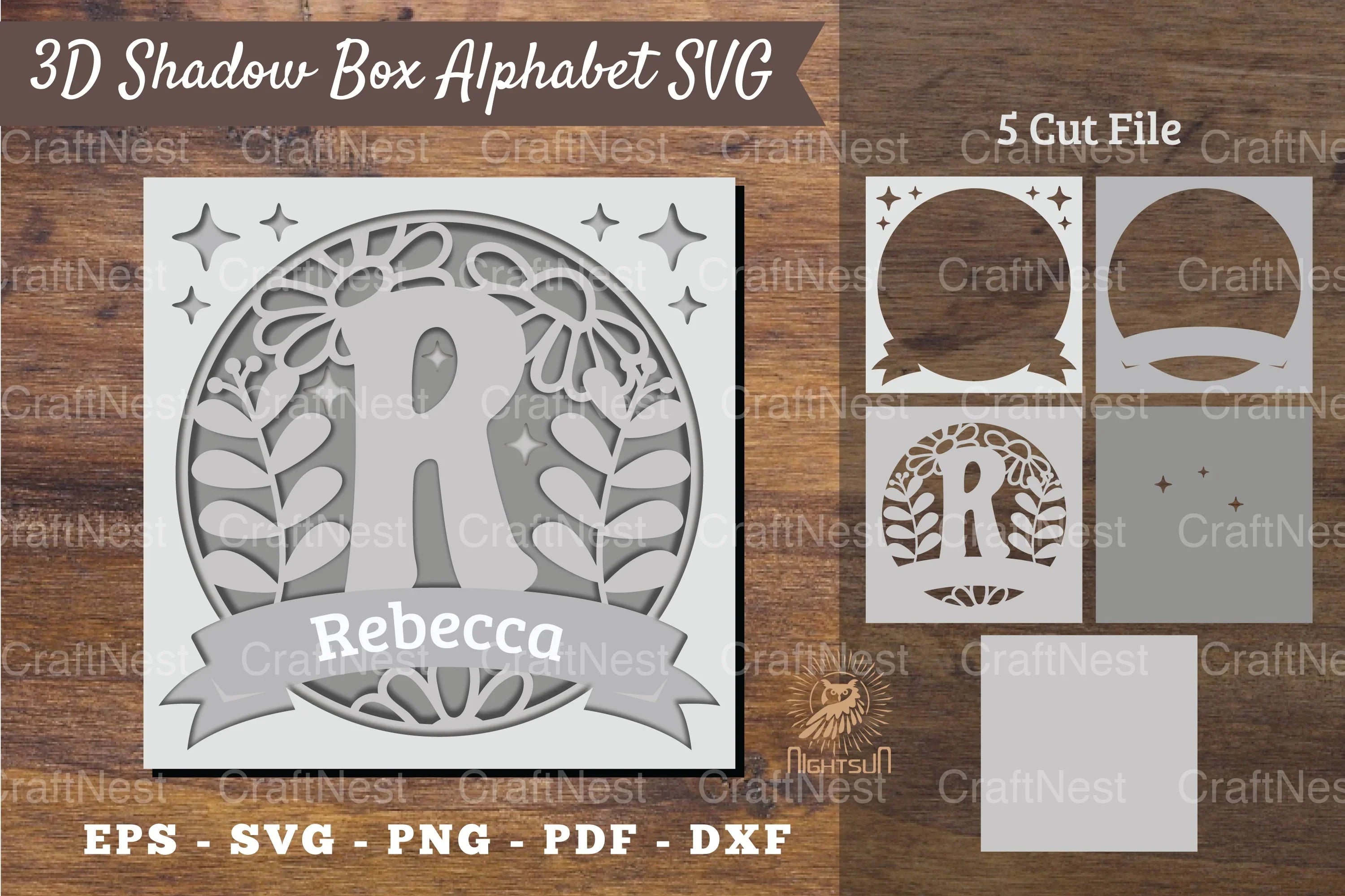 Floral Alphabet Shadow Box - Letter R Clipart Bundle - CraftNest - Digital Crafting and Art