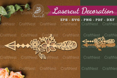 Floral Arrow Laser Cut Decoration Bundle - CraftNest - Digital Crafting and Art