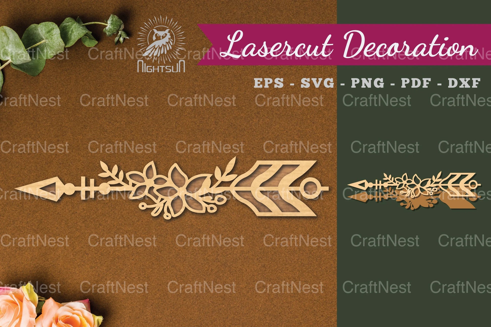 Floral Arrow Laser Cut Decoration Clipart Bundle - CraftNest - Digital Crafting and Art