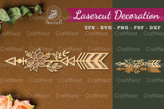Floral Arrow Laser Cut Decoration Clipart Bundle - CraftNest - Digital Crafting and Art