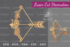 Floral Arrow Laser Cut Decoration Clipart Bundle - CraftNest - Digital Crafting and Art