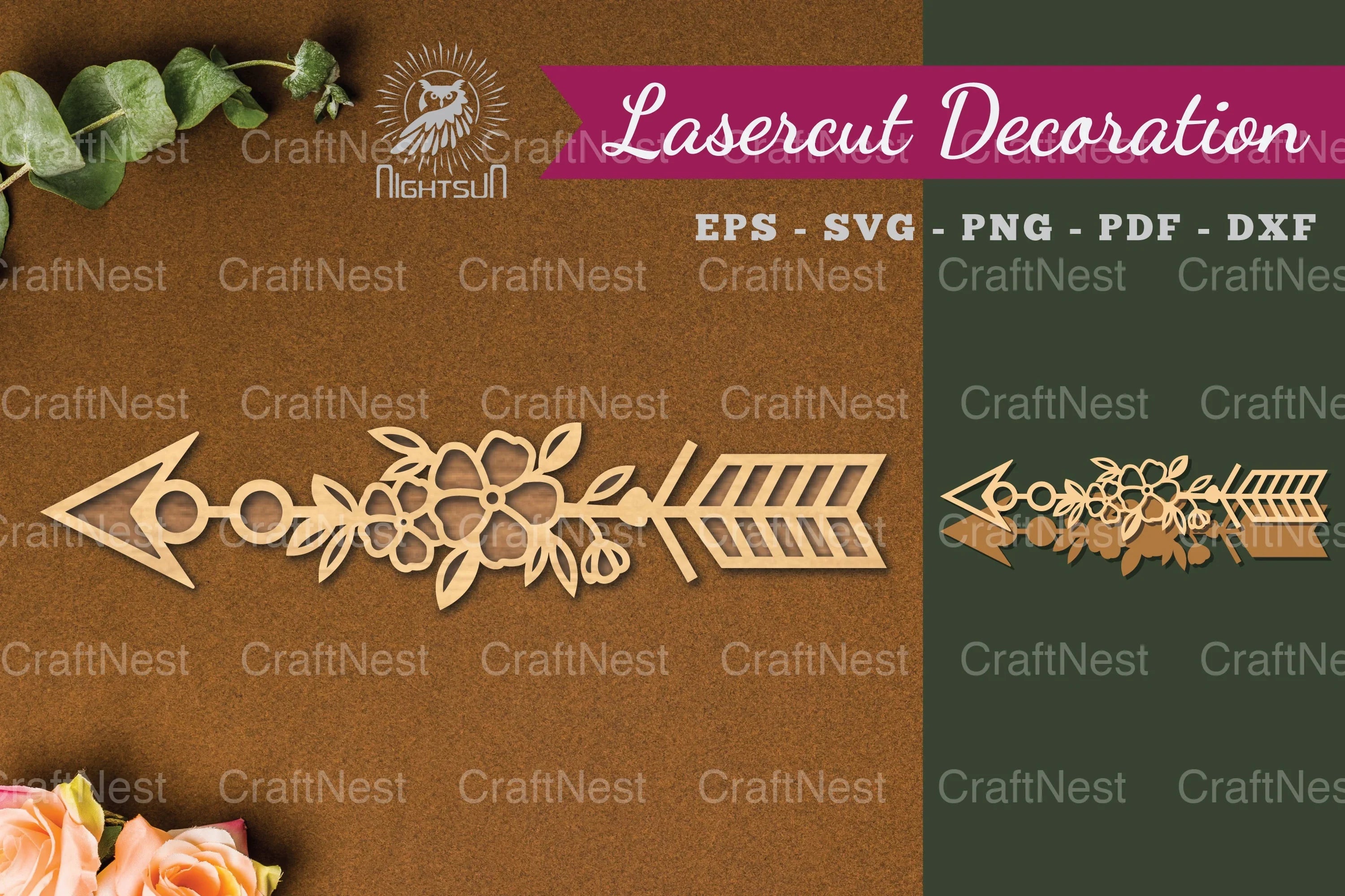 Floral Arrow Laser Cut Decoration Clipart Bundle - CraftNest - Digital Crafting and Art