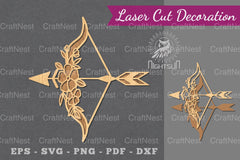Floral Arrow Laser Cut Decoration Clipart Bundle - CraftNest - Digital Crafting and Art