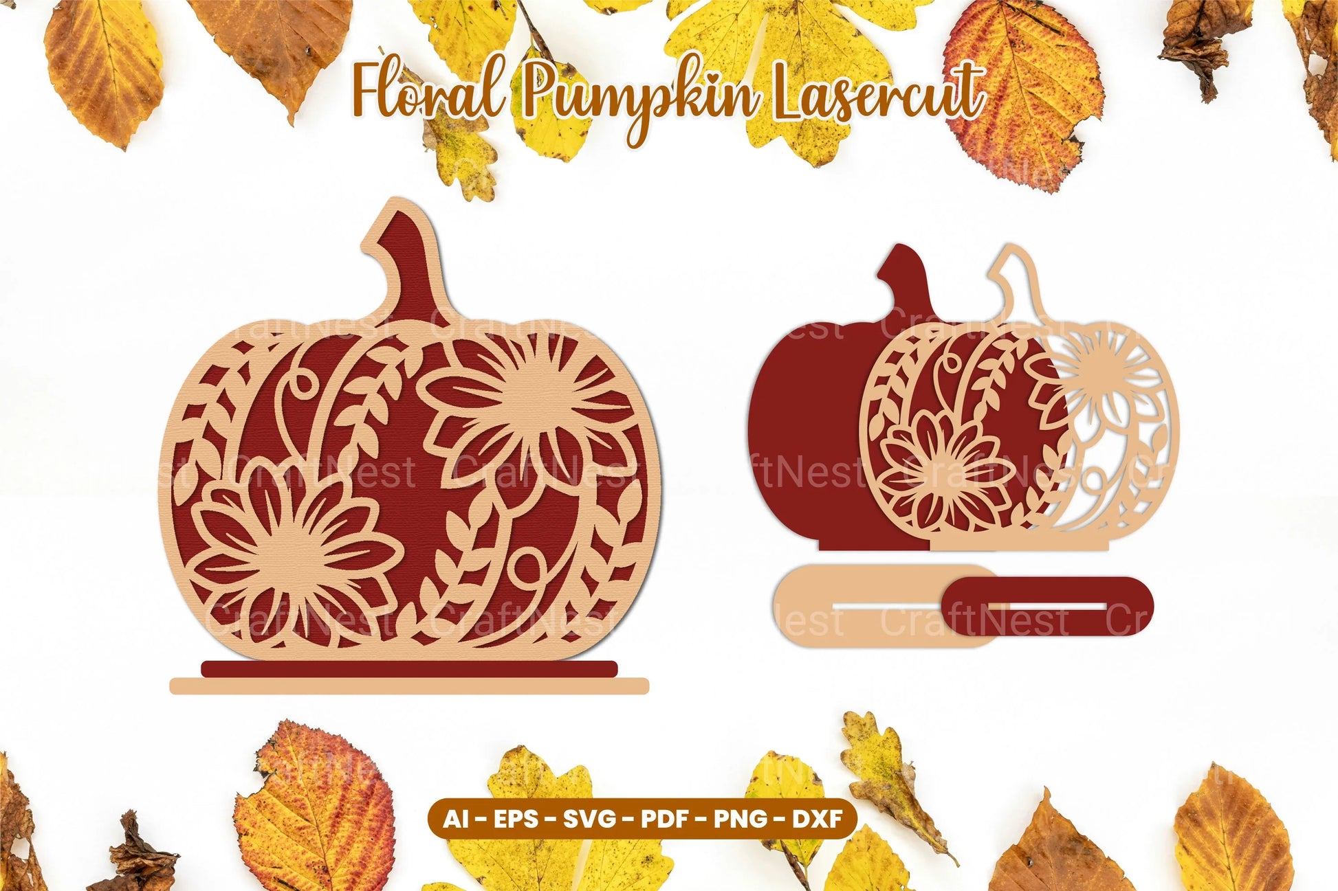 Floral Autumn Lasercut SVG Bundle - CraftNest - Digital Crafting and Art