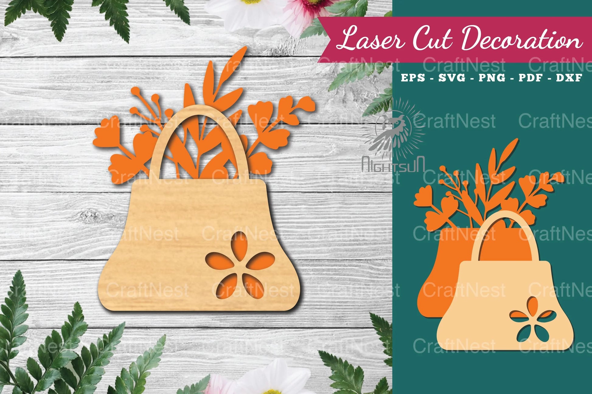 Floral Bag Laser Cut Decoration Clipart Bundle - CraftNest - Digital Crafting and Art
