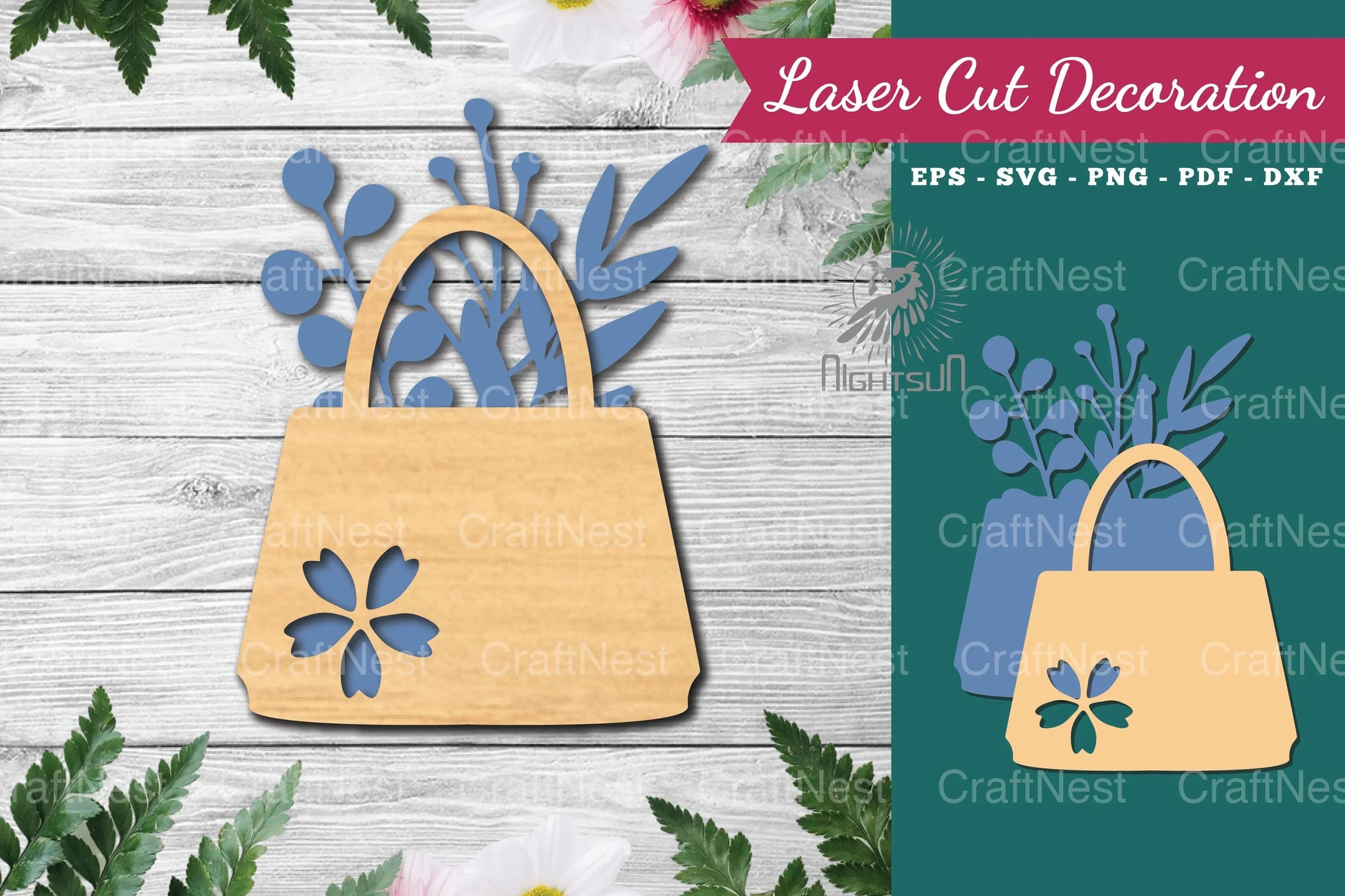 Floral Bag Laser Cut Decoration Clipart Bundle - CraftNest - Digital Crafting and Art