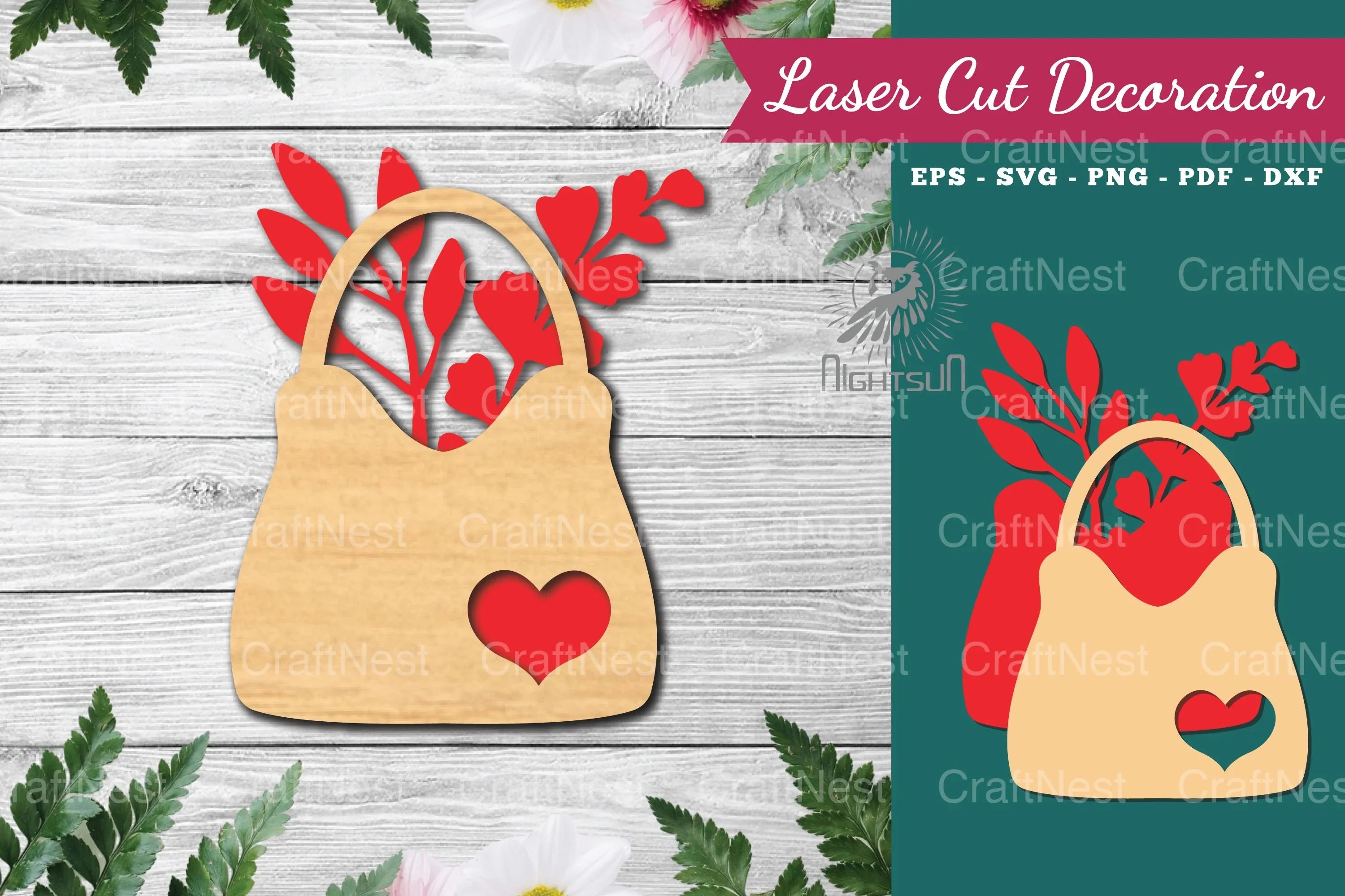 Floral Bag Laser Cut Decoration Clipart Bundle - CraftNest - Digital Crafting and Art