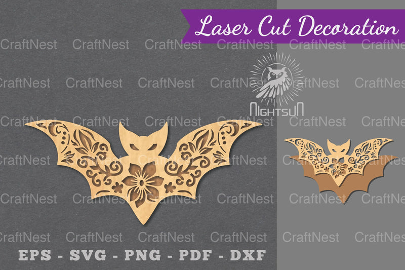 Floral Bat Laser Cut Decoration Clipart Bundle - CraftNest - Digital Crafting and Art