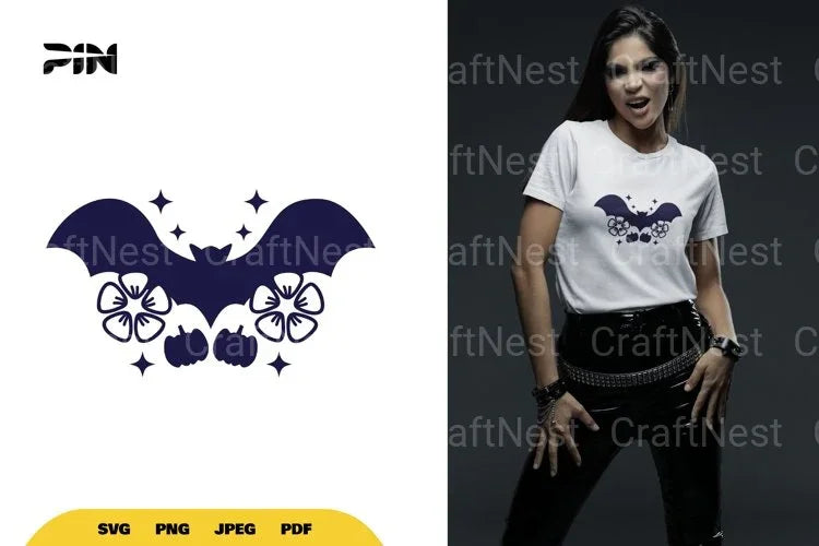 Floral Bat SVG Bundle - CraftNest - Digital Crafting and Art