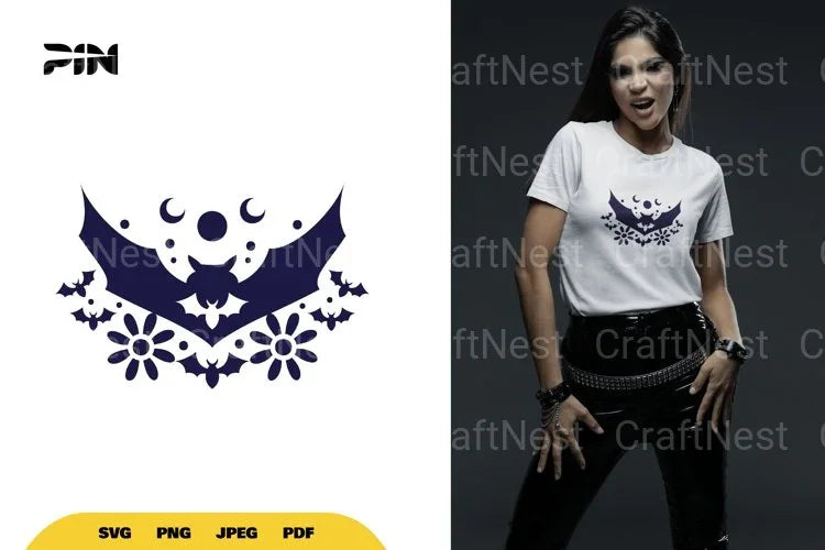 Floral Bat SVG Bundle - CraftNest - Digital Crafting and Art