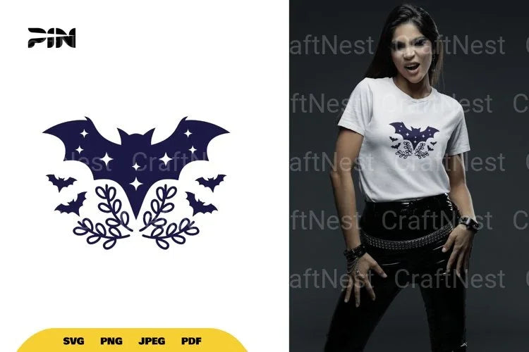 Floral Bat SVG Bundle - CraftNest - Digital Crafting and Art