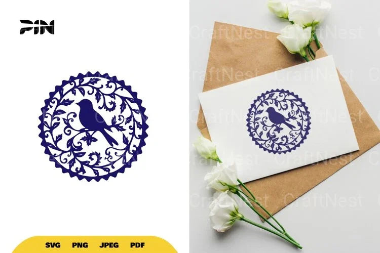 Floral Bird Circle Frame Clipart Bundle - CraftNest - Digital Crafting and Art