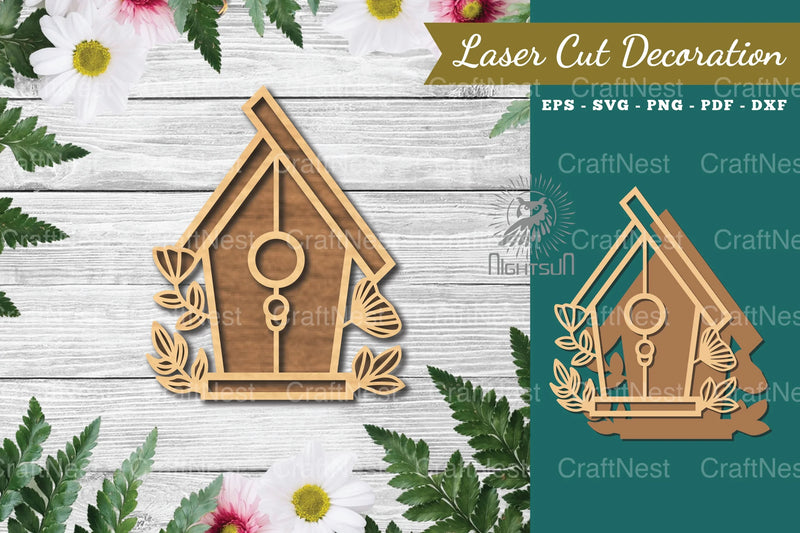 Floral Birdhouse Laser Cut Decoration Clipart Bundle - CraftNest - Digital Crafting and Art