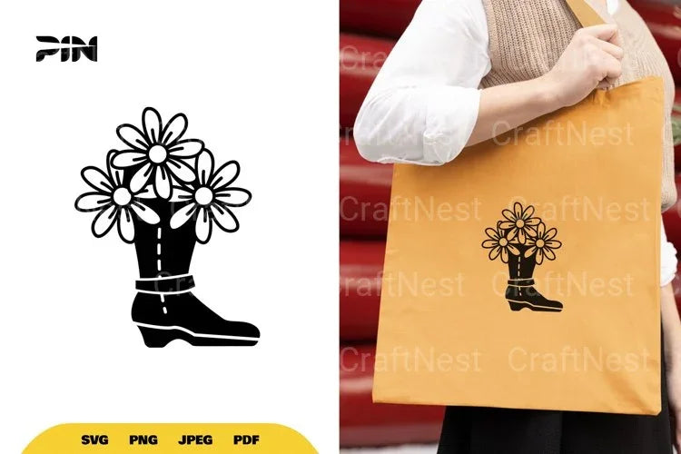 Floral Boot Cut SVG Bundle - CraftNest - Digital Crafting and Art