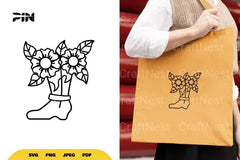 Floral Boot Cut SVG Bundle - CraftNest - Digital Crafting and Art