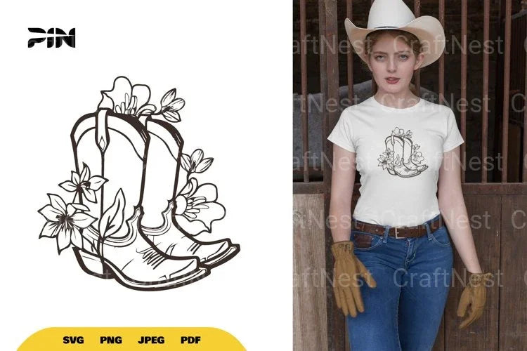 Floral Boots SVG Bundle - CraftNest - Digital Crafting and Art