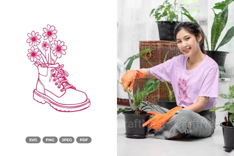Floral Boots SVG Bundle - CraftNest - Digital Crafting and Art