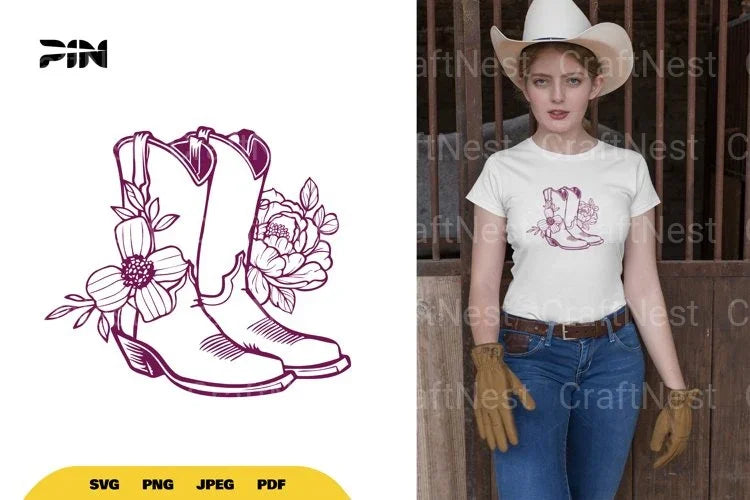 Floral Boots SVG Bundle - CraftNest - Digital Crafting and Art
