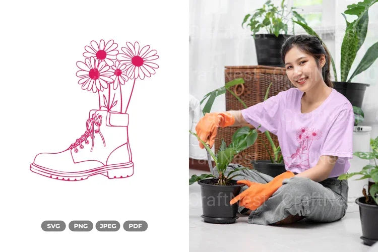 Floral Boots SVG Bundle - CraftNest - Digital Crafting and Art