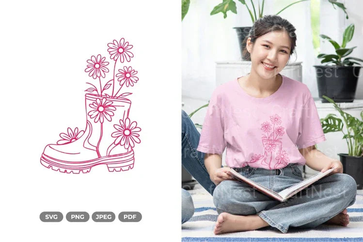 Floral Boots SVG Bundle - CraftNest - Digital Crafting and Art