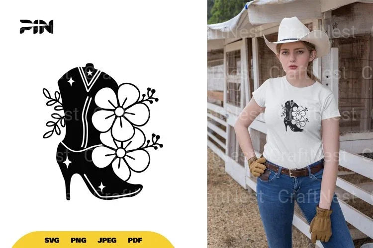 Floral Boots SVG Bundle - CraftNest - Digital Crafting and Art