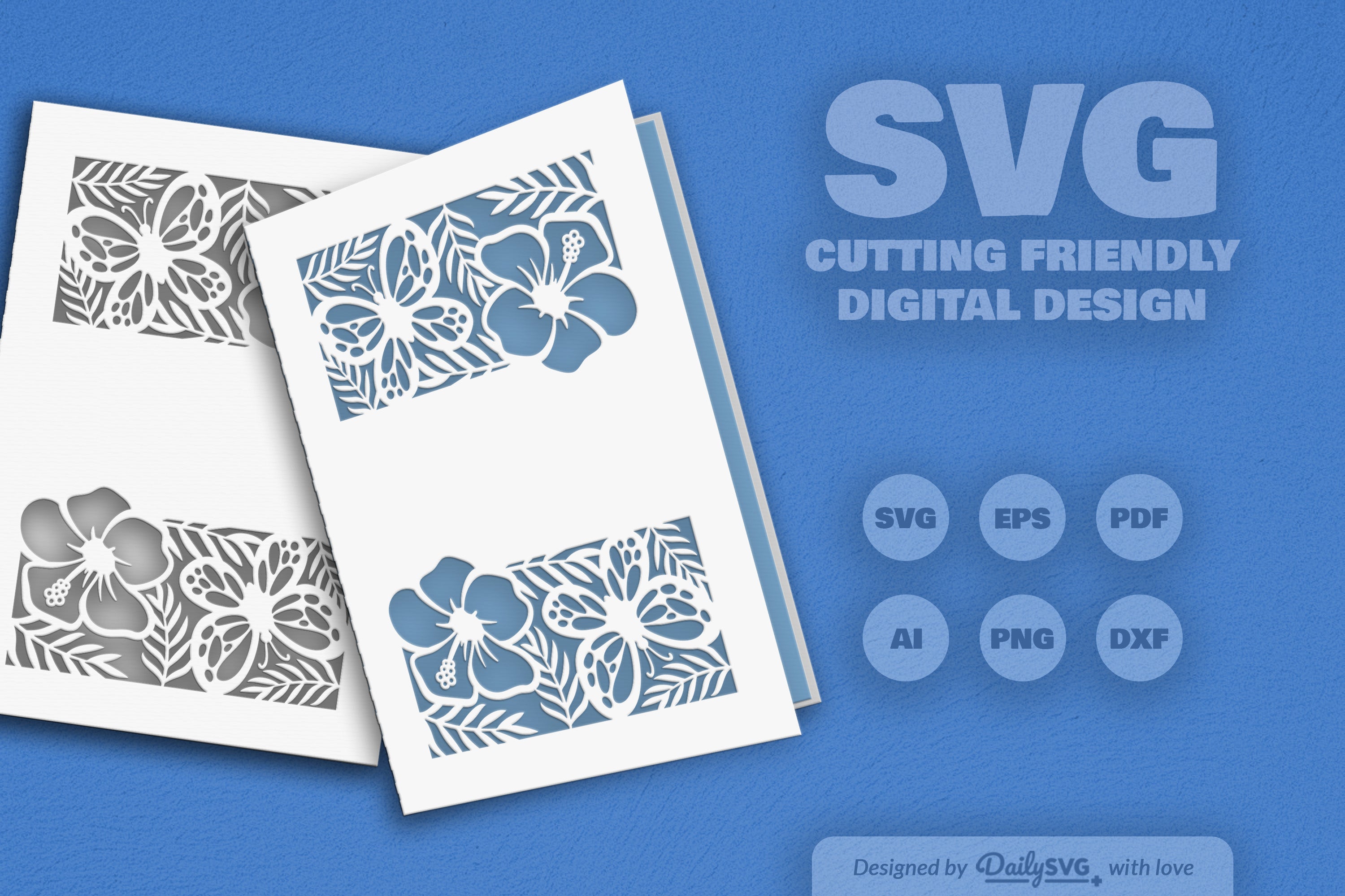 Floral Butterfly Greeting Card Clipart SVG Bundle