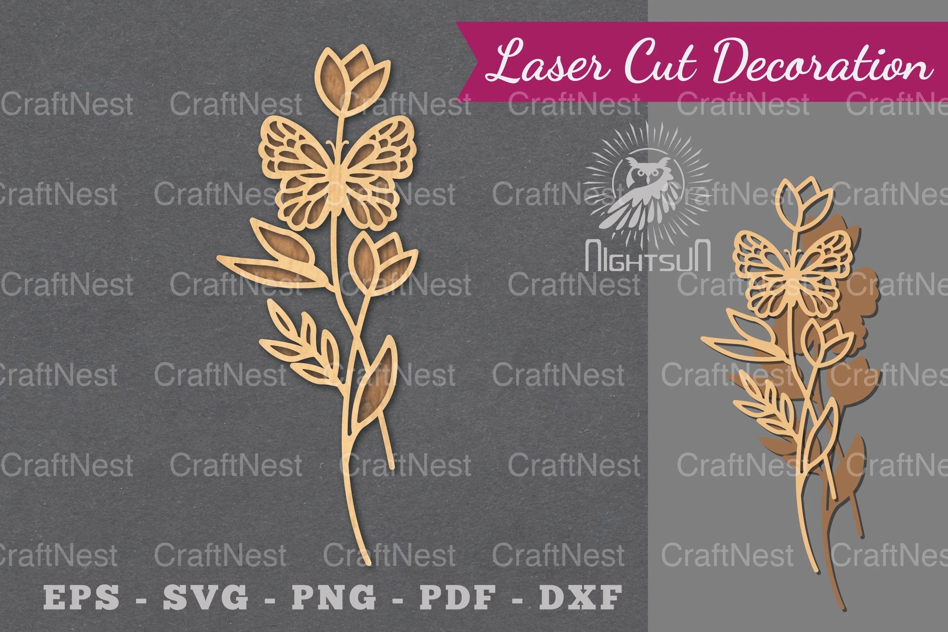 Floral Butterfly Laser Cut Decoration Clipart Bundle - CraftNest - Digital Crafting and Art