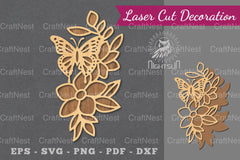 Floral Butterfly Laser Cut Decoration Bundle - CraftNest - Digital Crafting and Art