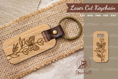 Floral Butterfly Laser Cut Keychain Design Bundle - CraftNest - Digital Crafting and Art