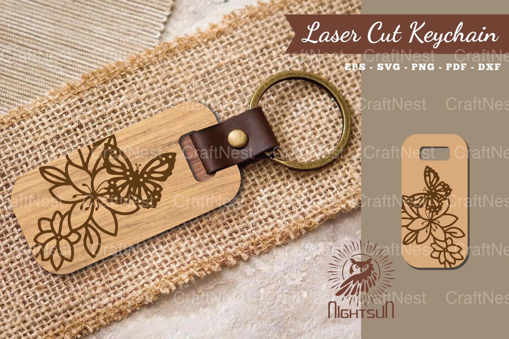 Floral Butterfly Laser Cut Keychain Clipart Bundle - CraftNest - Digital Crafting and Art