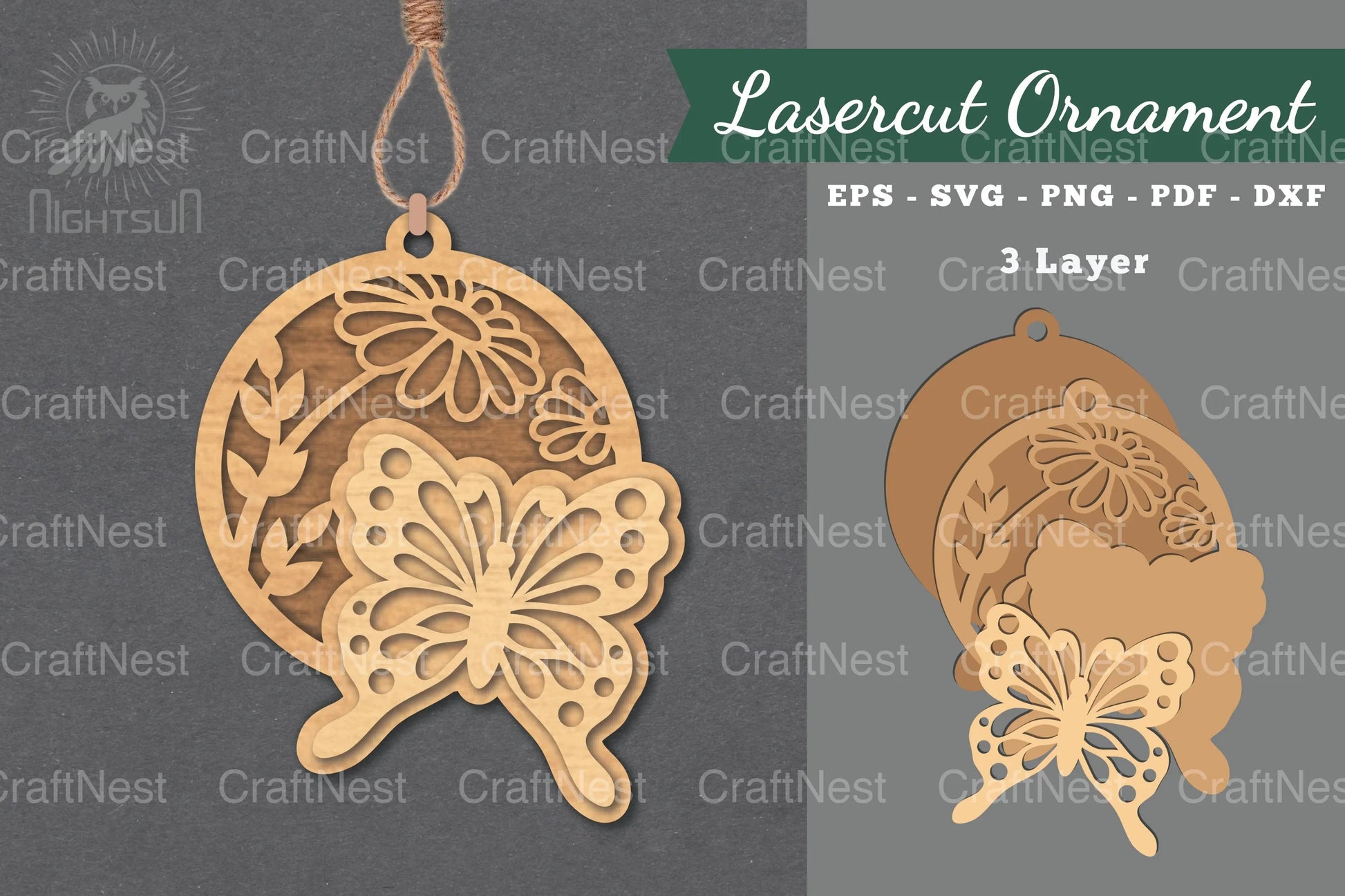 Floral Butterfly Laser Cut Ornament Clipart Bundle - CraftNest - Digital Crafting and Art