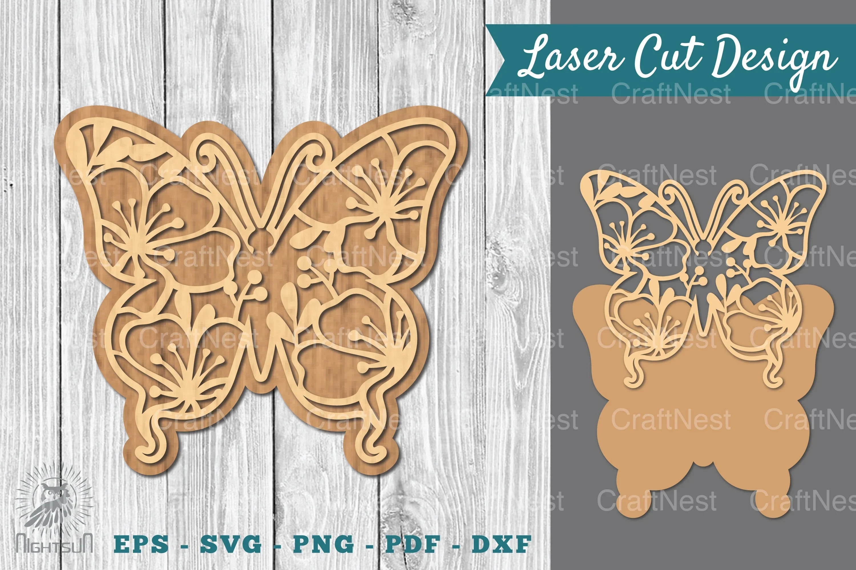 Floral Butterfly Laser Cut Clipart Bundle - CraftNest - Digital Crafting and Art