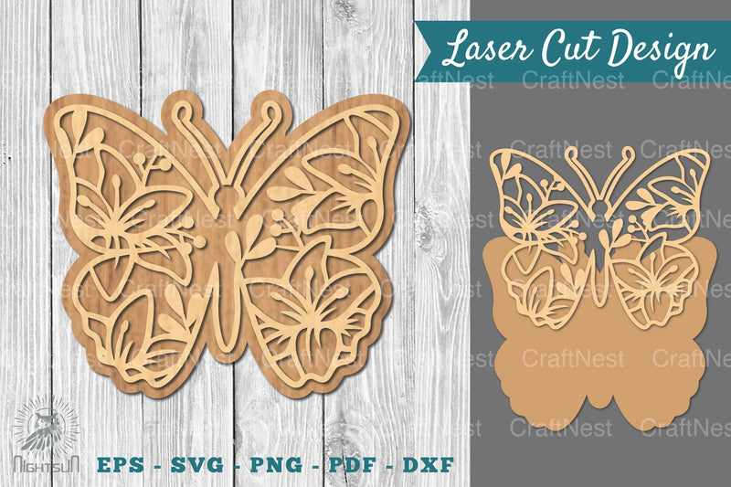 Floral Butterfly Laser Cut Clipart Bundle - CraftNest - Digital Crafting and Art